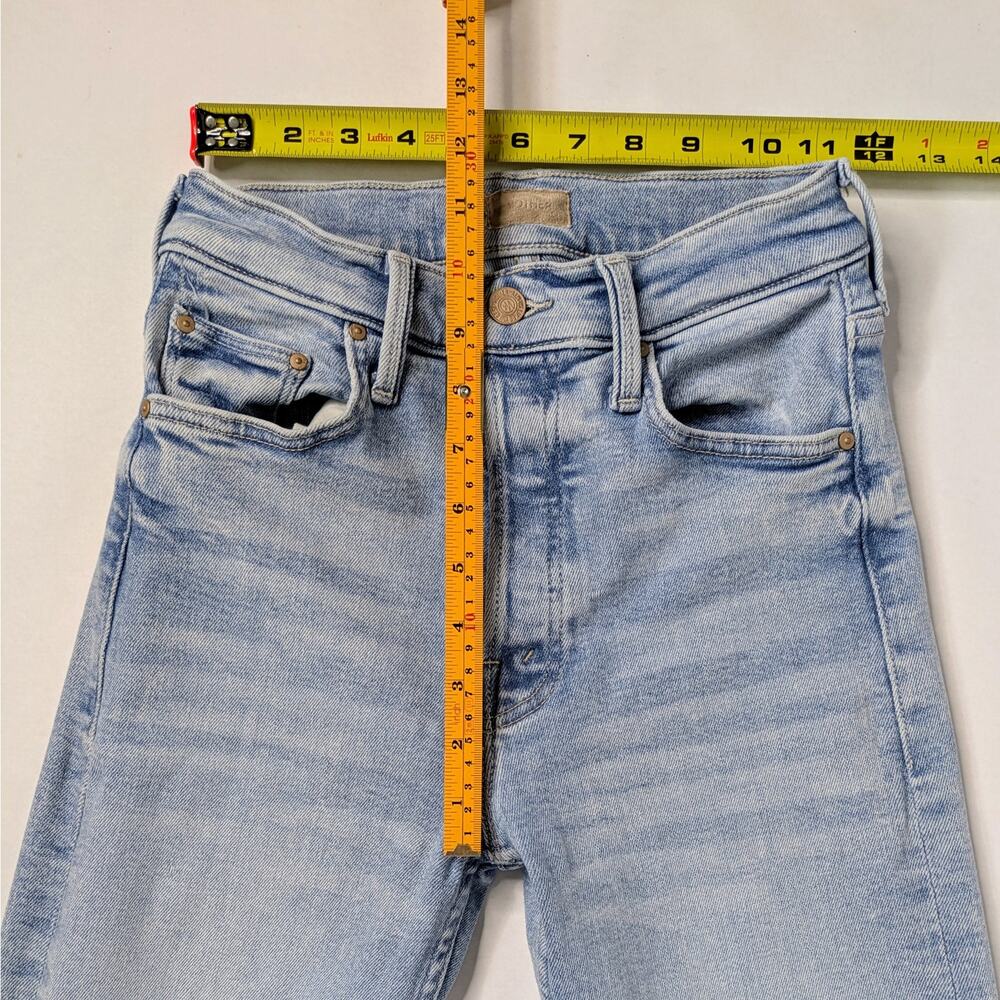 MOTHER Tomcat Flood Ankle Jeans 24 Big Hair Don't Care Blue Straight Leg - Picture 11 of 16